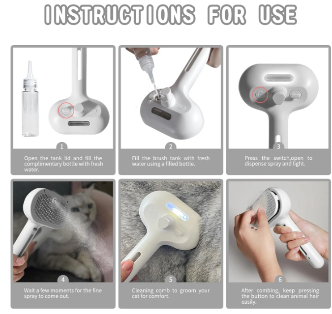 PETMIND 2-in-1 Pet Hair Remover Spray Brush