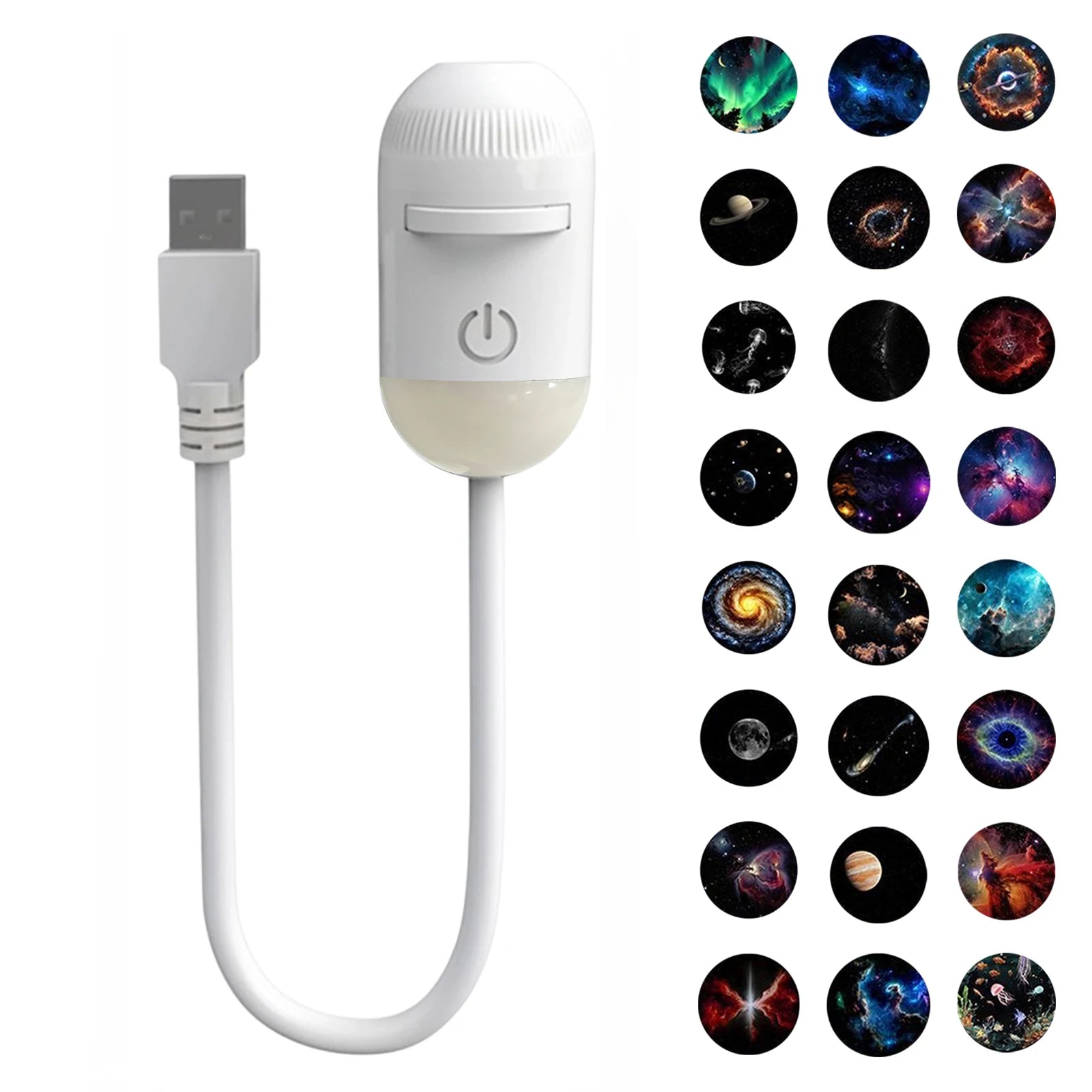 LED Galaxy Projector Night Light Rotatable Starry Sky Ambient Lamp Mini Galaxy Ceiling Projector Light for Bedroom Living Room