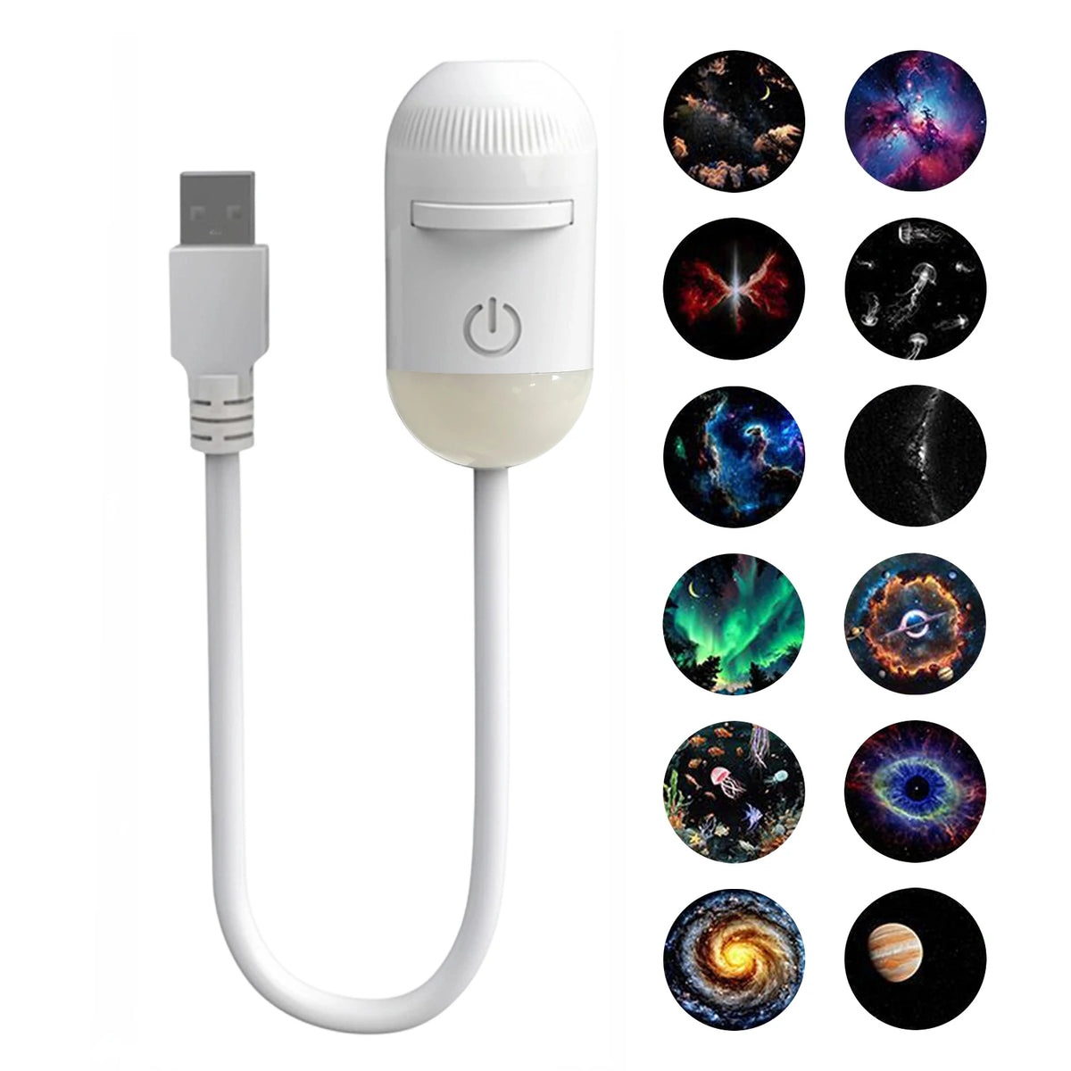 LED Galaxy Projector Night Light Rotatable Starry Sky Ambient Lamp Mini Galaxy Ceiling Projector Light for Bedroom Living Room