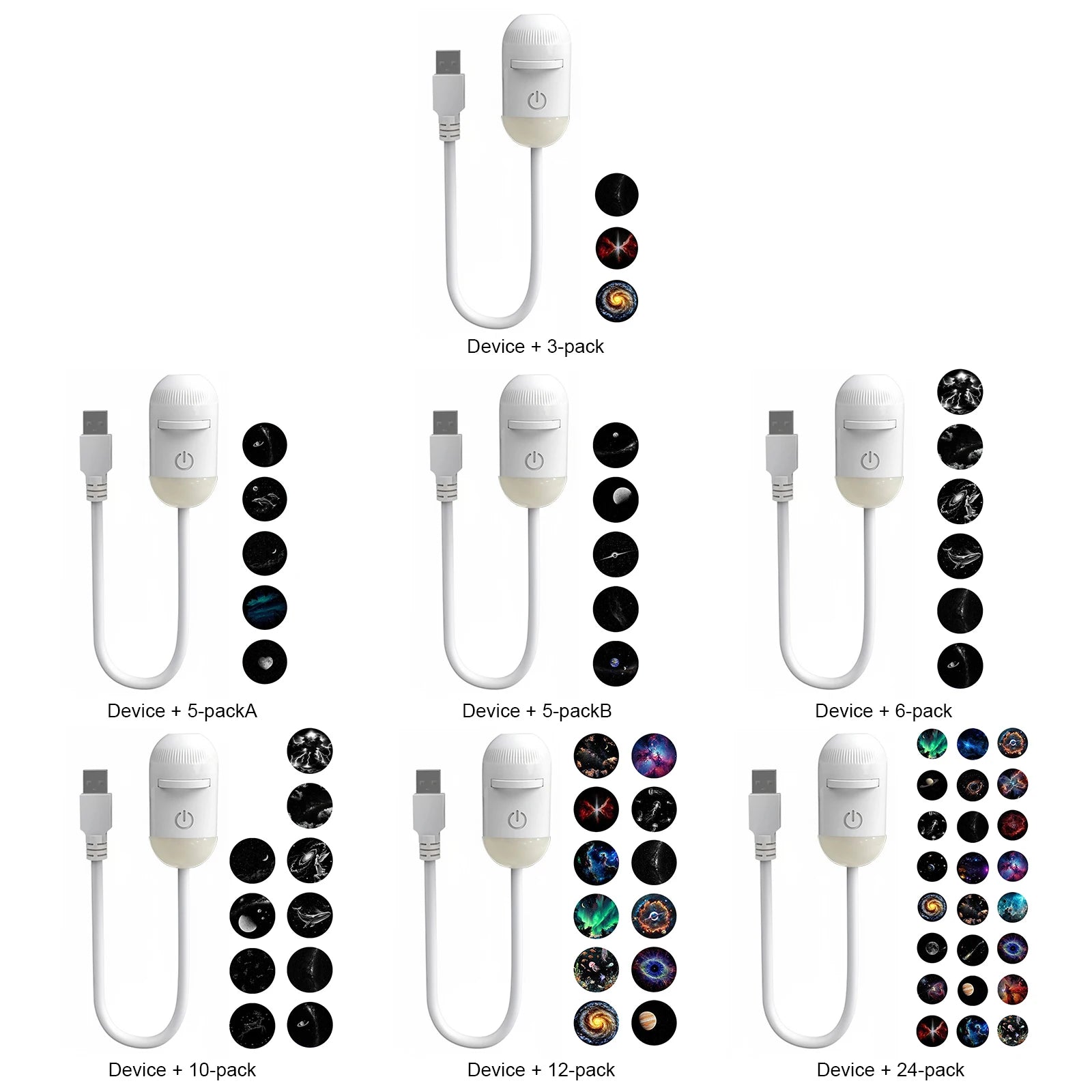 LED Galaxy Projector Night Light Rotatable Starry Sky Ambient Lamp Mini Galaxy Ceiling Projector Light for Bedroom Living Room